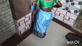 Tamil lady saree dropping