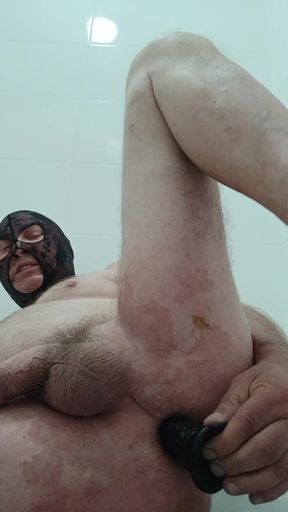 I Tear My Ass Apart with a Black Dildo and Cum