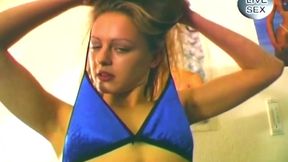 Blonde Slut Stretches Pussy Wide with Huge Bottle Insertion