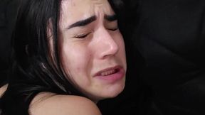 Brunette's first anal experience with a thick cock POV