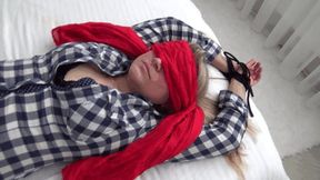 playing with your belly button shoving her finger deep in it pov BB a