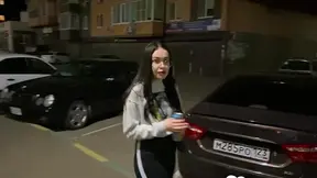 Shy Nerdy Girl Takes Big Cock in Public Parking Lot