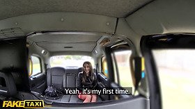Faux taxi small teenie latina teenager dark haired with small trimmed vulva nailed in uk