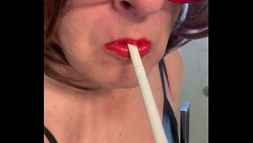 CD Nikki pisses on shower door and shoots load onto it