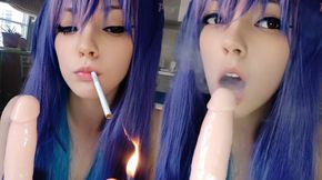 Adorable Anime Egirl Smoking and Teasing your cock (ask me for full vid)