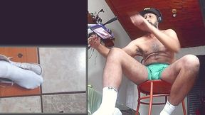 foot fetish - white socks, green undie and feet #footfetish - jun 23, 2025