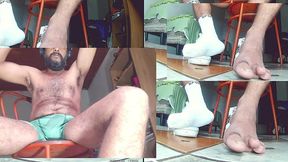 foot fetish - white socks, green undie and feet #footfetish - jun 23, 2025