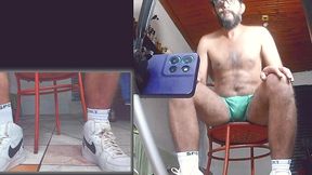 foot fetish - white socks, green undie and feet #footfetish - jun 23, 2025