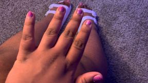 Hairy Femdom Legs + Pink Painted Toes POV