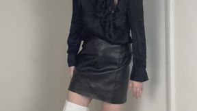 Showing my work colleague my new sexy boots with JOI