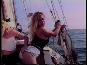 Blond lesbo partners suck and fuck on boat