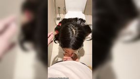 18-year-old Asian girl mouths me in the restroom