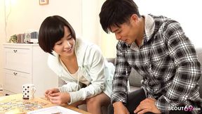 Skinny Asian Fresh seduces classmate to creampie sex after gushing squirt