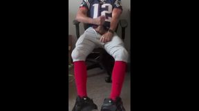 Jockdad87 Jerks and Shoots a Load in His Football Uniform