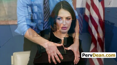 Alexa Payne faces disciplinary action from the principal in his office