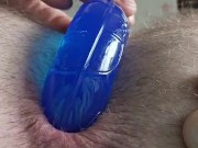 Very close up anal play winking asshole birthing