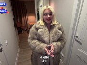 My friend's juicy mom met me in a fur coat and baited me into sex