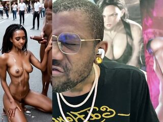 Glamorous Tan Boobs Bitch Getting Double Penetrated, Public Cum Covering An Ebony Whore, Cum Covered MILF, Constricted Hairless Twat POV Dildo Screwing, AI Generated