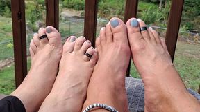 Watch us wiggle our matching painted toes