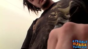 Hung straight amateur jerks off solo
