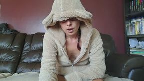 Smoking in a cute pyjama