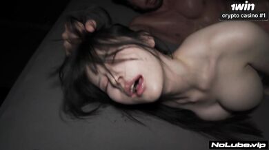 Japanese teen chokes on rough Italian cock and gushes loads