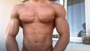 Ripped romanian hunk flexes his muscles: amateur bodybuilder shows off massive abs and uncut cock muscleworship gaymuscle