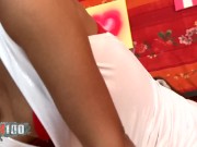 Pornstar with big boobs and hairy pussy, Ivannah ,stripping for you