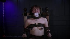 Rikki in Bondage Chair Steel Gag System & Sock Stuffing