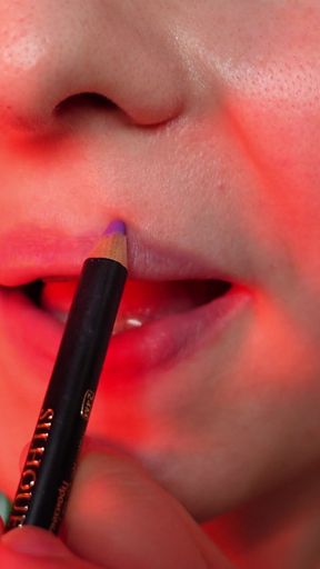 ASMR slowly lipstick tease