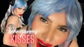 Dangerous Kisses - Succubus Kissing POV Red Lips Lipstick Kisses