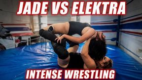 Jade vs Elektra Intense Pro Style Wrestling Match - Kicks, Boston Crabs, Headscissors & Submissions