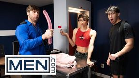 Dom King Frees Foxy Alex From His Cock Cage And Licks His Ass During A Steamy Security Check