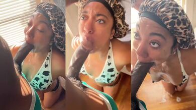Best blowjob ever ebony teen deepthroats BBC raw sloppy head