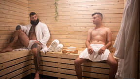 Sauna action with a twink and a bear - Markus Kage , Ryan Bailey