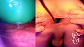 split screen look inside lina s gaping ass with eggs