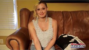 petite cock sucking blonde rikki gives a bj and gets her pussy fucked!