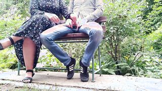 Hand Job public inside the park