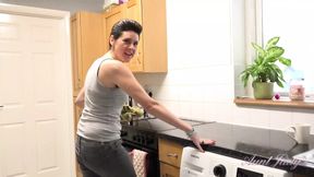 Auntjudys - Your Cute MILF Wife Scarlet Sucks Your Cock in the Kitchen (pov)