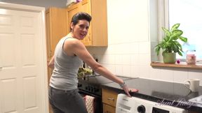 Auntjudys - Your Cute MILF Wife Scarlet Sucks Your Cock in the Kitchen (pov)