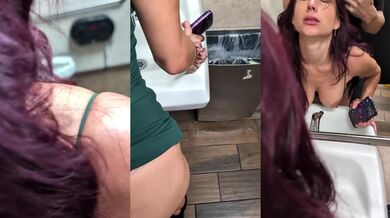 Lelu Love Destroyed By Cum In Public Bathroom With Big Tits