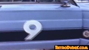 Retro bandits bare fuck outdoors and spray big load