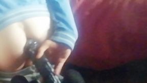 A Young Man Has a Hard Time Putting a Big Toy up His Tight Ass