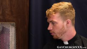 Sinful twink bareback drilled by priest in confession booth