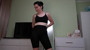 Sexy milf Anna puts on a swimsuit, lingerie and sportswear