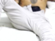 Tattooed Colombian Twink Max Stiven Strokes Cock While Looking In Mirror