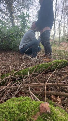 Real amateur Milf wife in the woods.