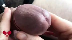 Female POV: Inserting glass straw into the urethra for deep jerking off