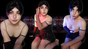 6 booty in fishnets cyberpunk style game character kitty cross