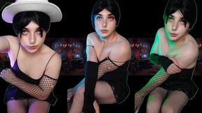 6 booty in fishnets cyberpunk style game character kitty cross